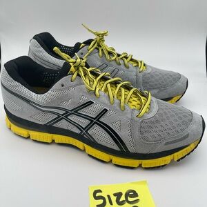 Asics Gray and Yellow Athletic Shoes